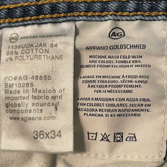 Ag Adriano Goldschmied Modern Slim Straight Distressed Destroyed Jeans - Picture 9 of 9